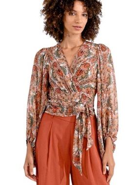 Molly Bracken paisley wrap blouse